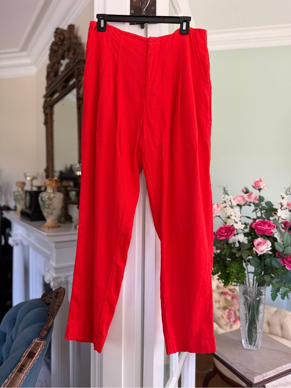 Women's orange linen pants, size 10